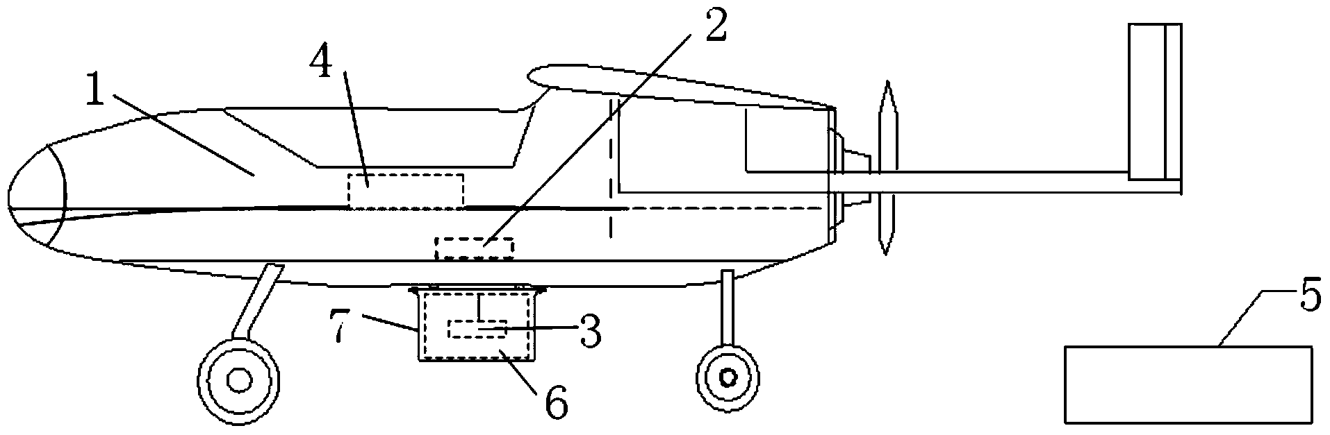 Aeromagnetic measuring device and method based on fixed-wing unmanned aerial vehicle