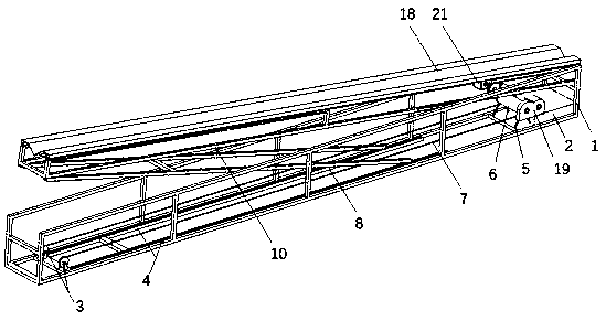 Automatic electric energy storage pipe column conveying device for well servicing