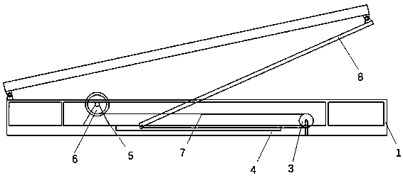 Automatic electric energy storage pipe column conveying device for well servicing