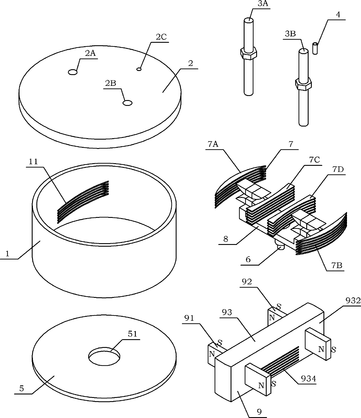 Non-polar hydrogen mixed gas DC (direct-current) arc extinction system for DC contactor