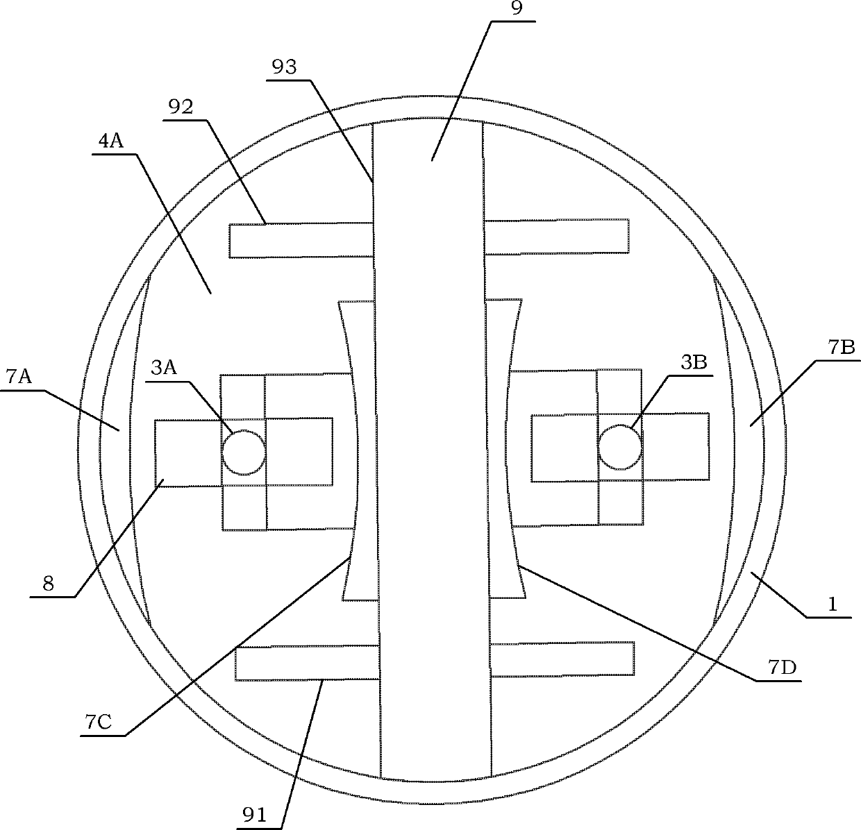 Non-polar hydrogen mixed gas DC (direct-current) arc extinction system for DC contactor