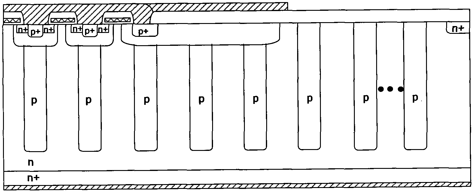 Rapid superjunction longitudinal double-diffusion metal oxide semiconductor transistor