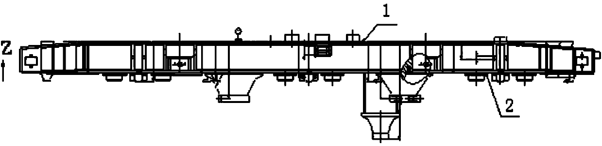 Technology for machining locomotive bogie frame