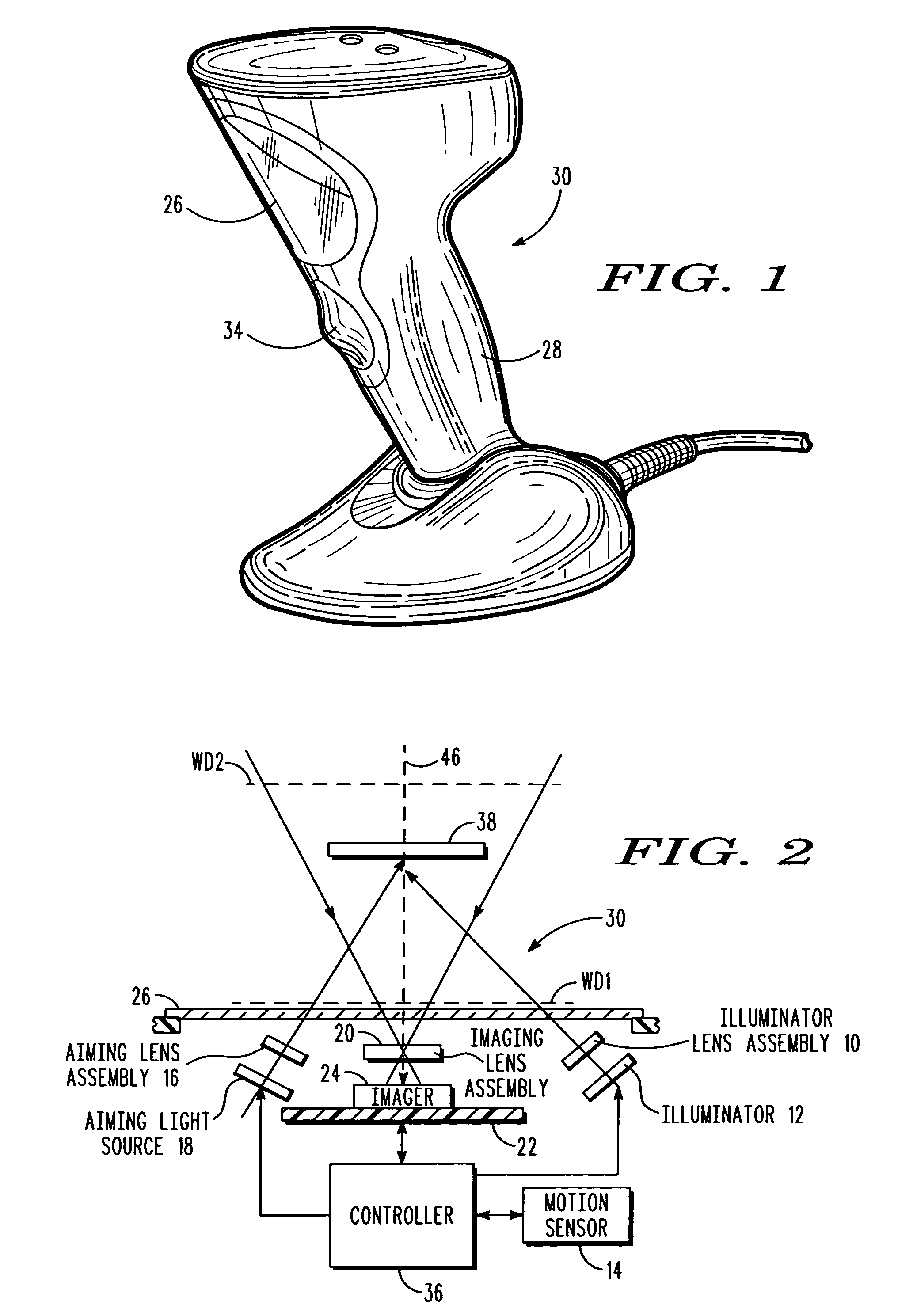 Arrangement for and method of controlling image capture parameters in response to motion of an imaging reader