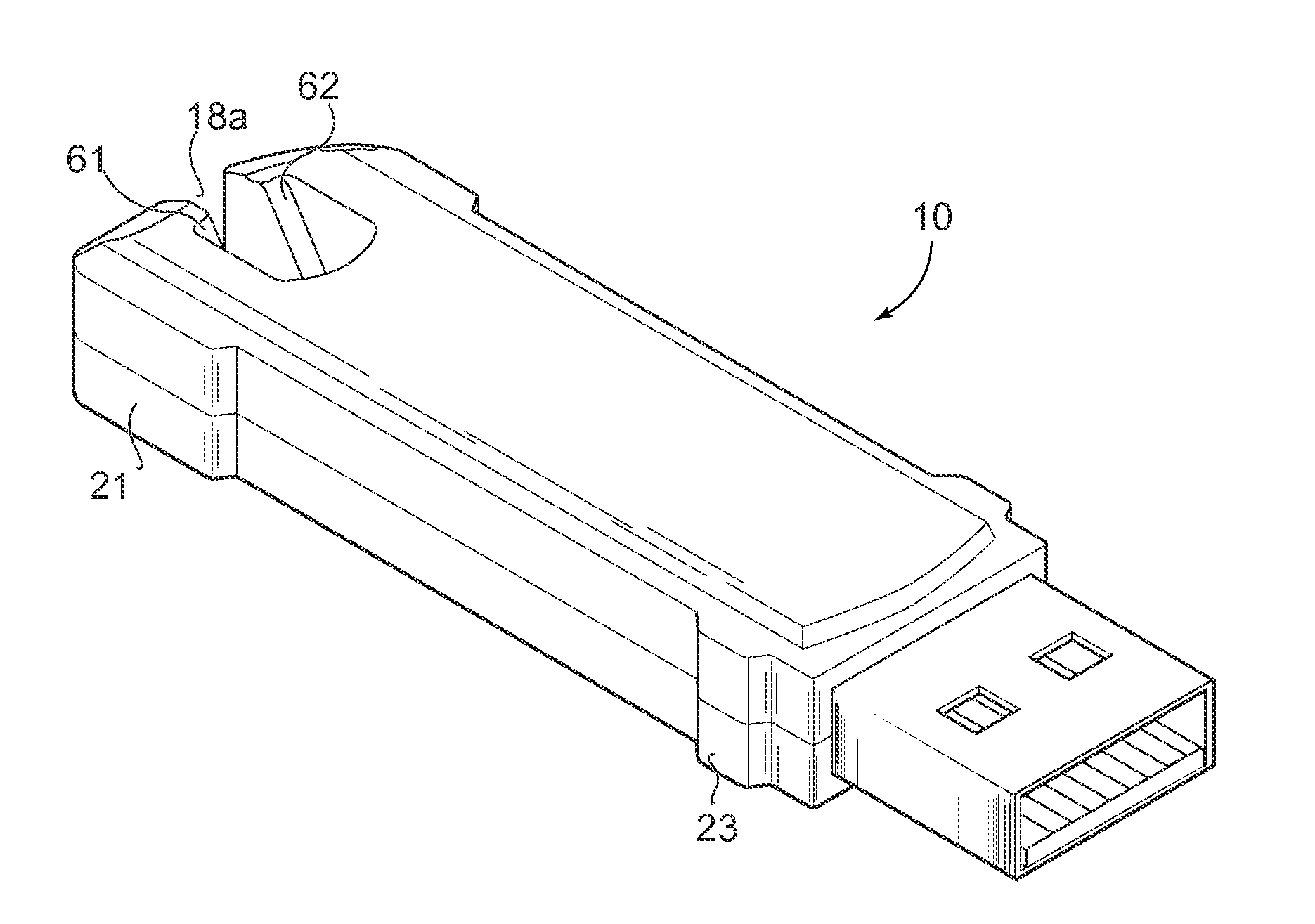 USB solid state storage device casing for automated writing and dispensing