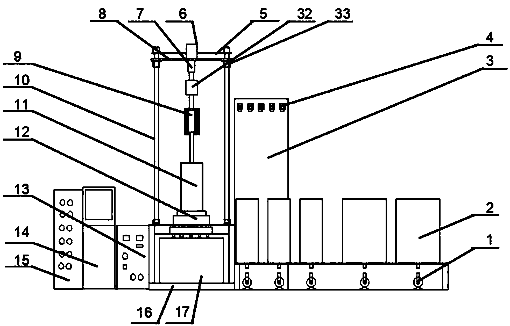 Brush electroplating repair experiment platform for oil cylinder barrel