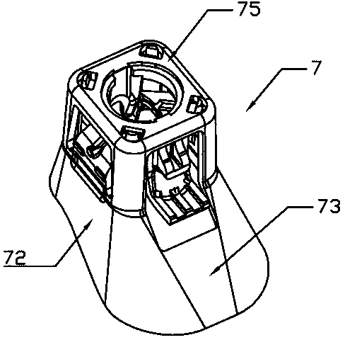 One-time injection molding die of multi-face irregular workpieces