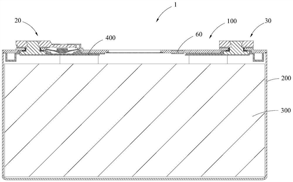 Top cover assembly for secondary battery and secondary battery