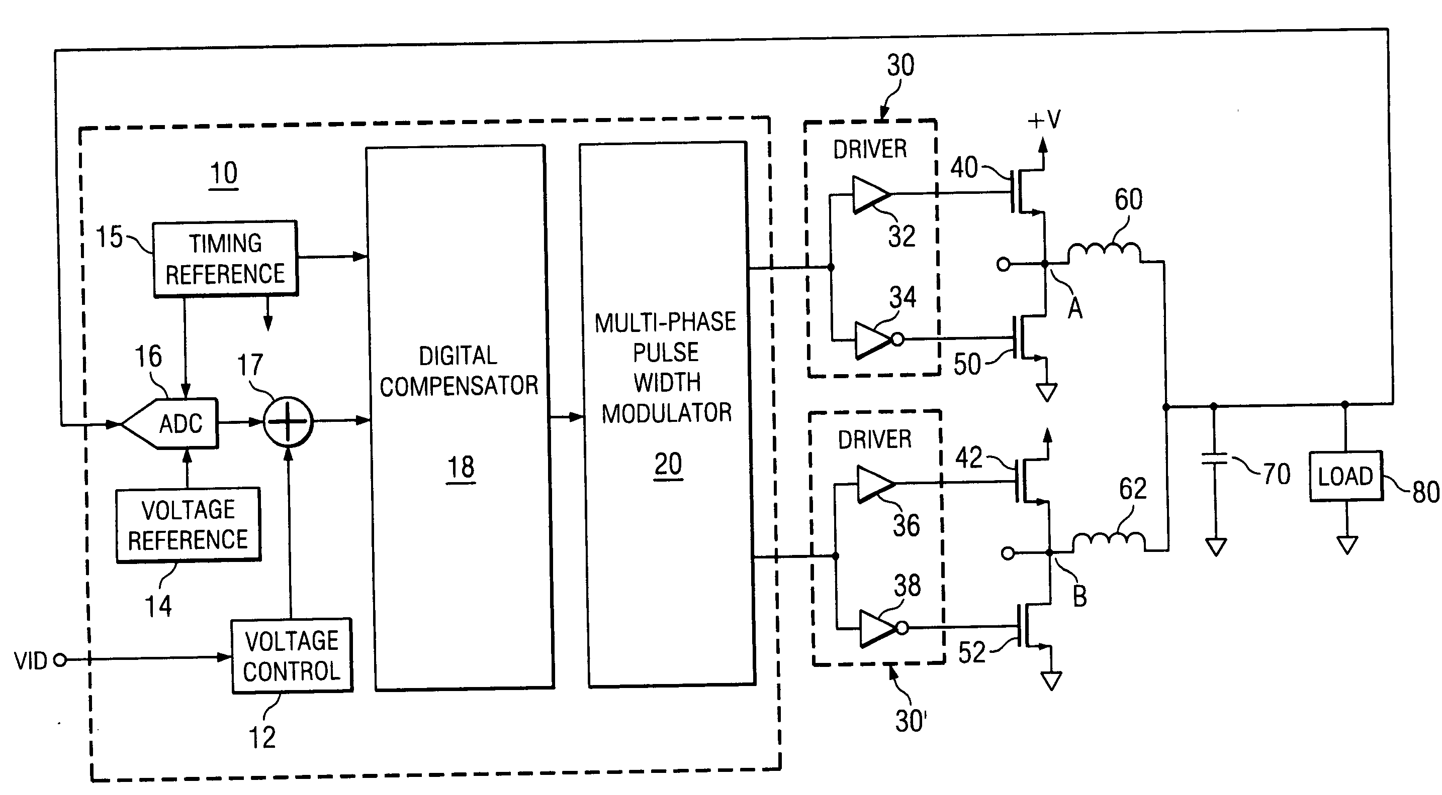 Fine resolution pulse width modulation pulse generator for use in a multiphase pulse width modulated voltage regulator