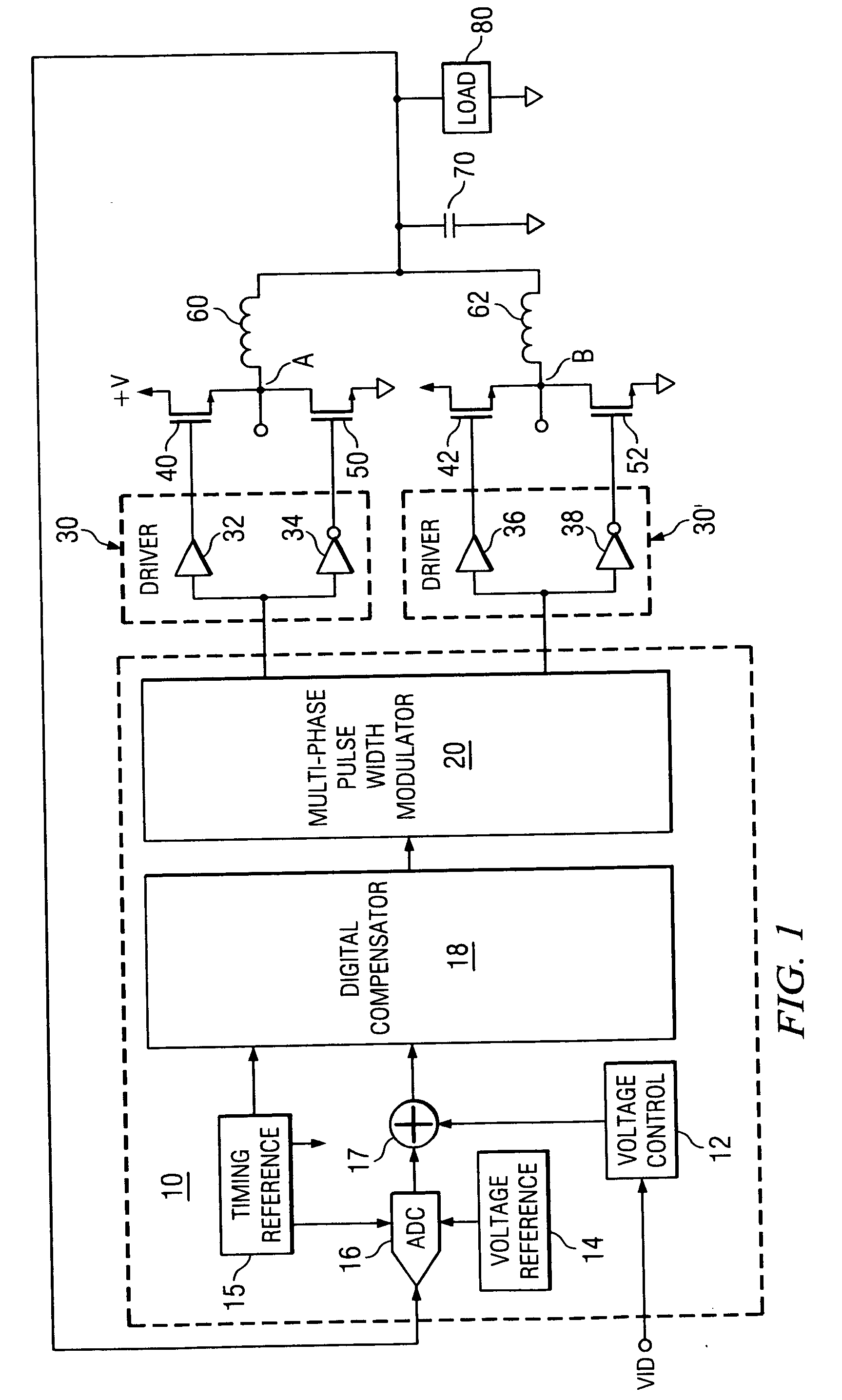 Fine resolution pulse width modulation pulse generator for use in a multiphase pulse width modulated voltage regulator