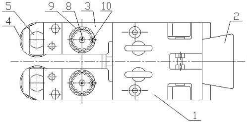 Device and method for adjusting distance between rear guide and guard rollers of a rolling guide and guard