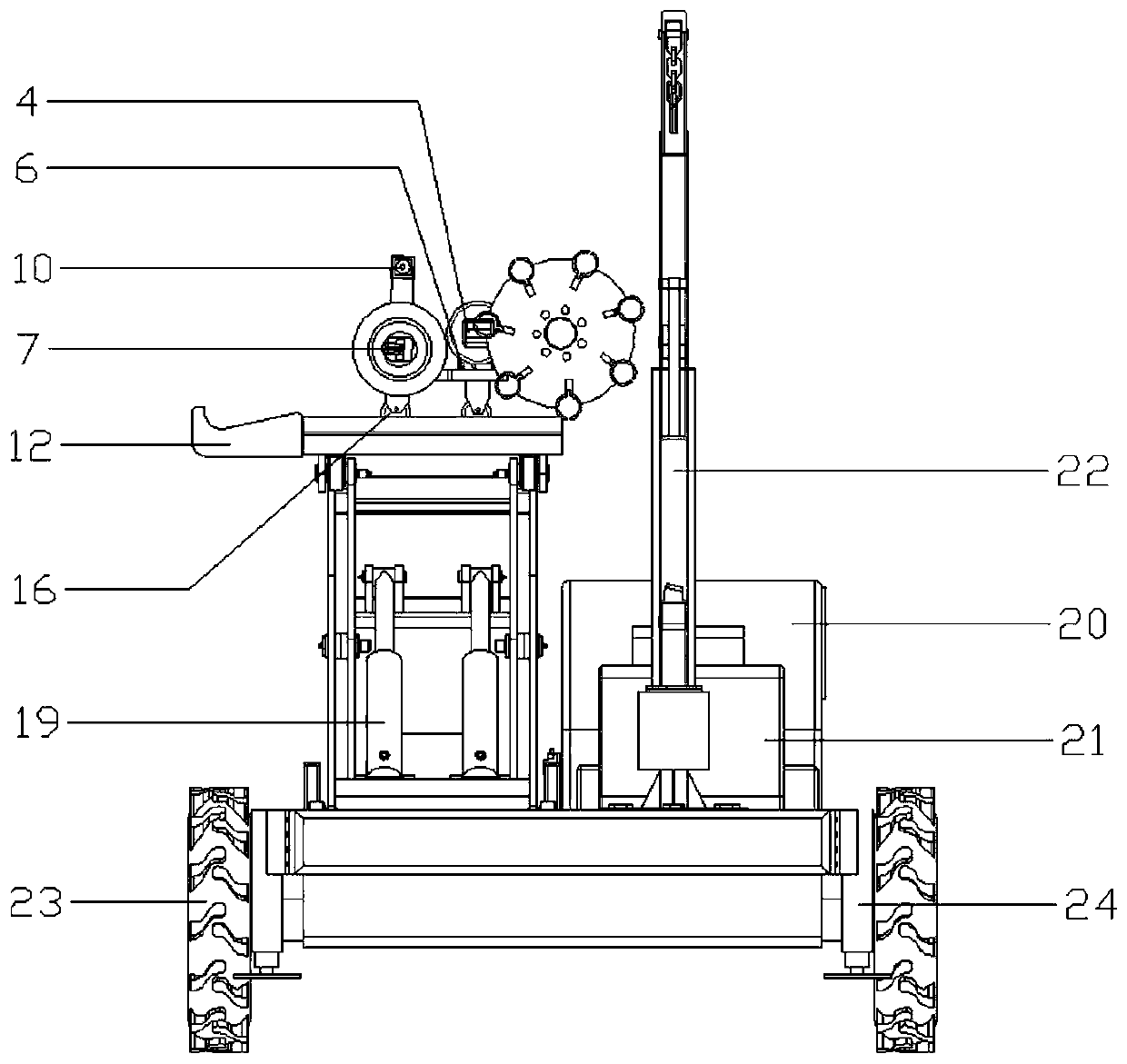 Mining hydraulic support pin shaft automatic dismounting equipment and application thereof