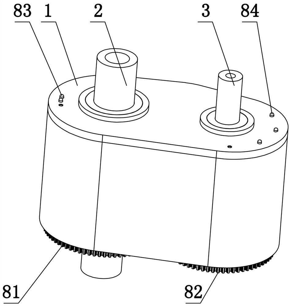 Gearbox in center shaft of bicycle