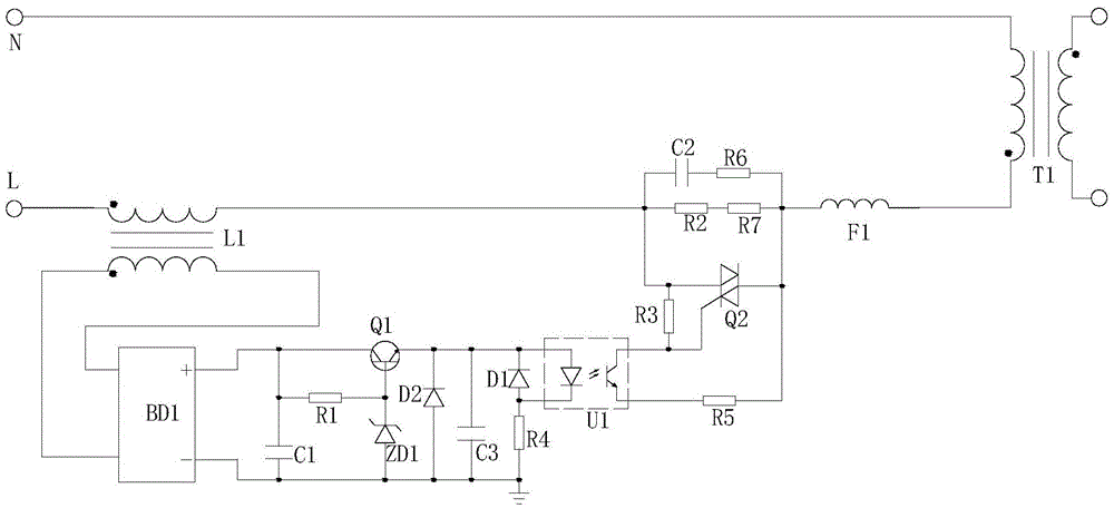 Power frequency transformer surge current suppression circuit, power frequency transformer and its intrinsically safe power supply