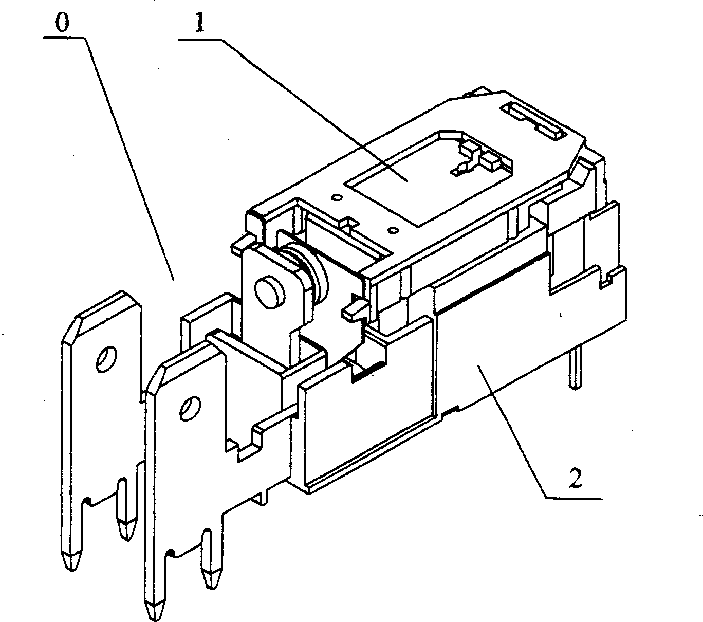 L-shaped movable spring extended sheet and rapidly connecting electromagnetic relay with static reed