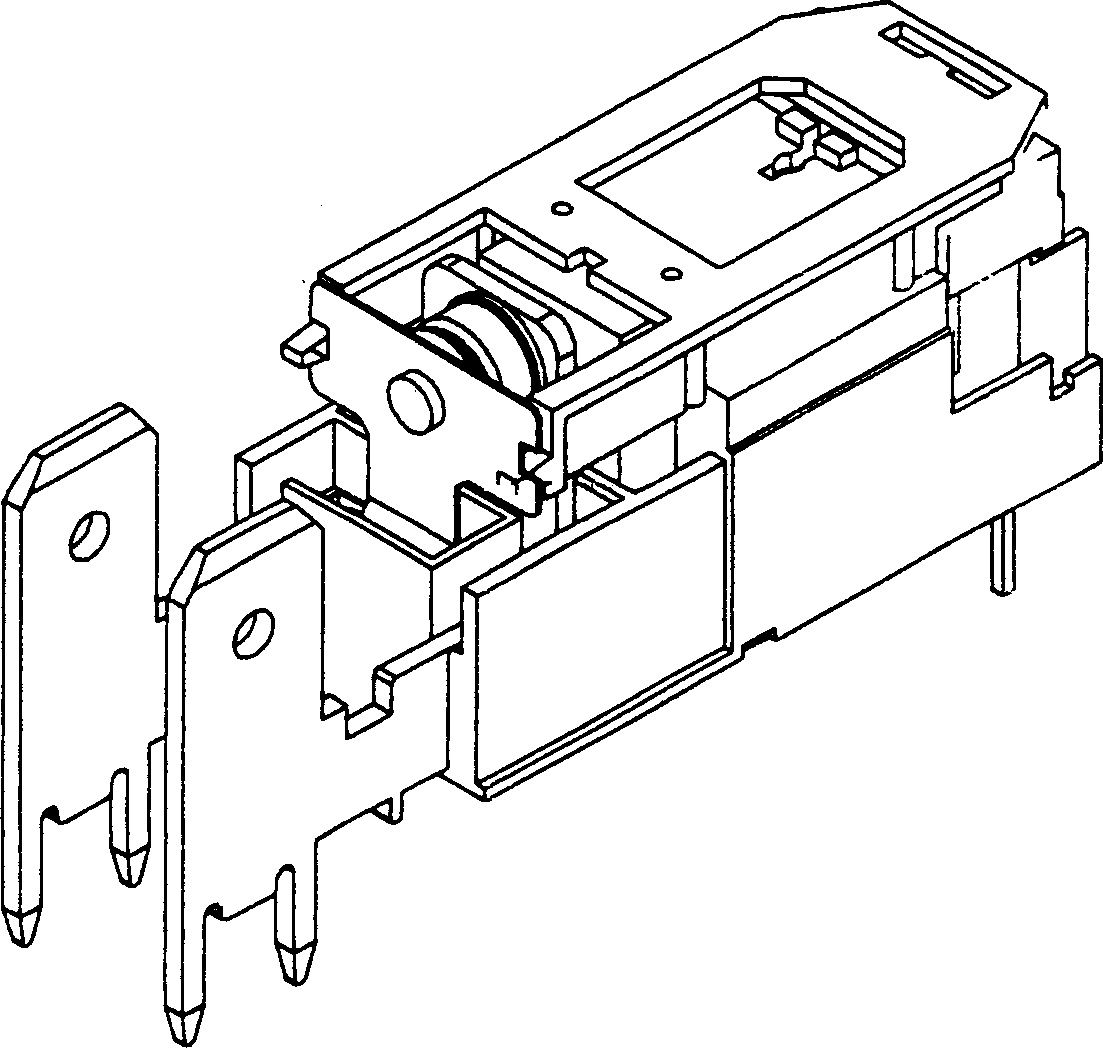 L-shaped movable spring extended sheet and rapidly connecting electromagnetic relay with static reed