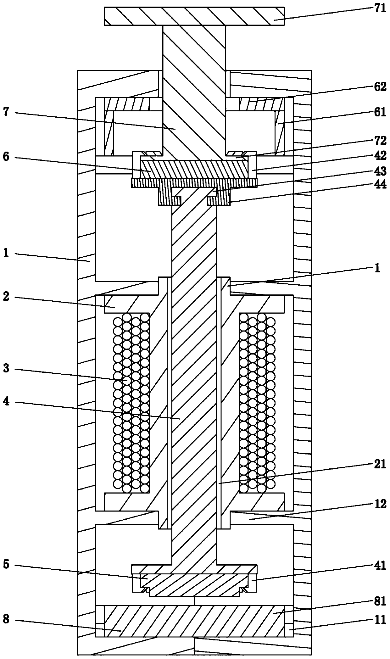 A linear double-position electromagnetic switch