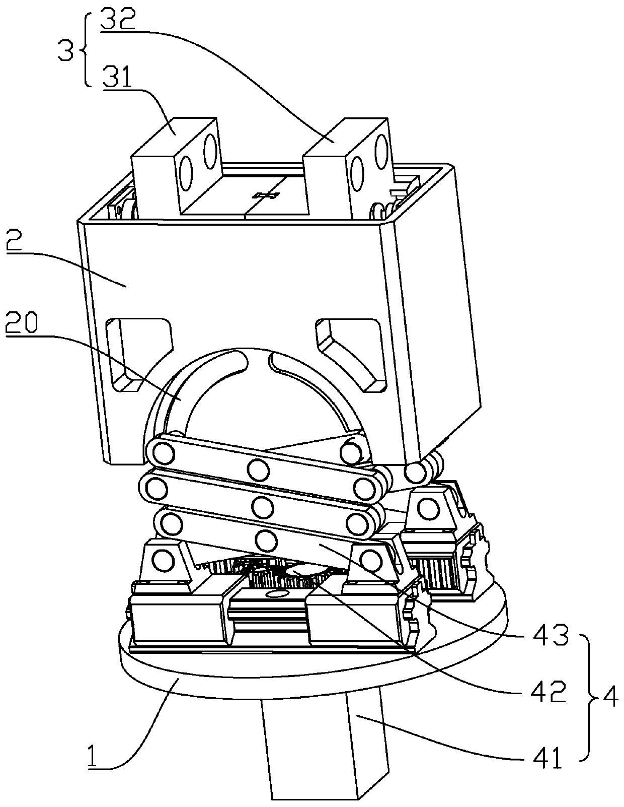 Dual-motor drive assembly clamping jaw capable of simultaneously stretching out and drawing back in two-way mode