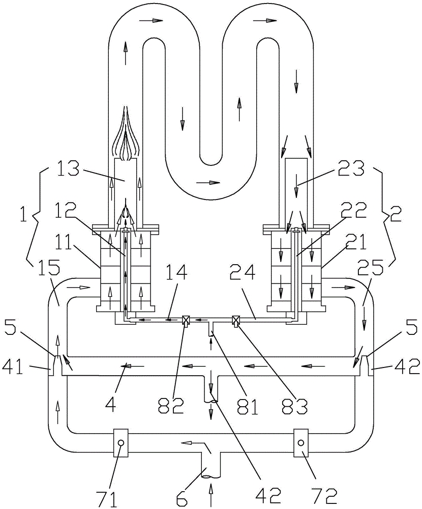 Regenerative radiant tube burner with flue gas recirculation