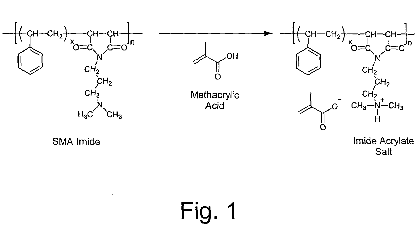 Acid salts of amine-functionalized SMA imide resins