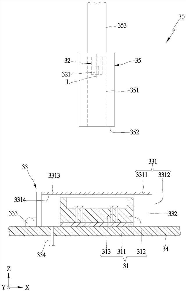 Radio frequency electronic component testing device and testing equipment applying same