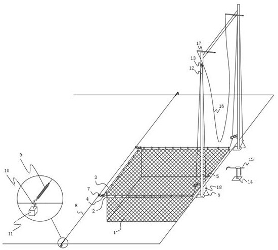 Fishpond drop net instant catching device