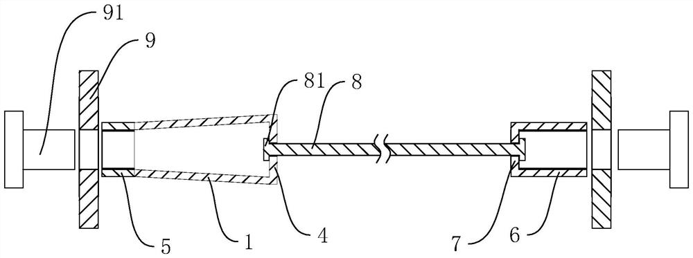 Pre-stressed concrete compression pipe pile tension connector without end plate and pipe pile