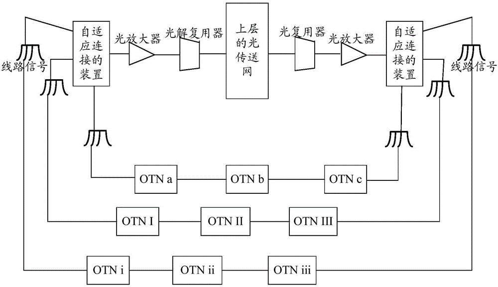 Optical network system and adaptive connection device in optical network system