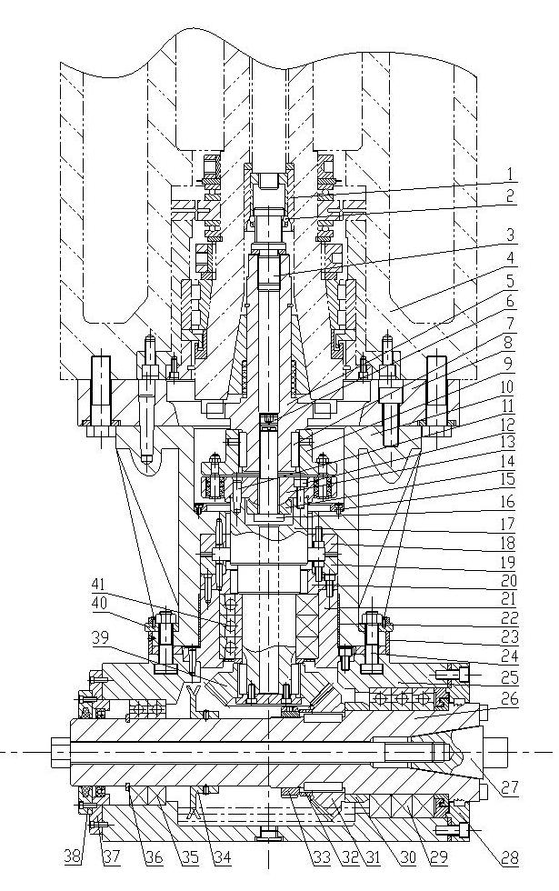 Right-angle milling head for compensating coaxial errors