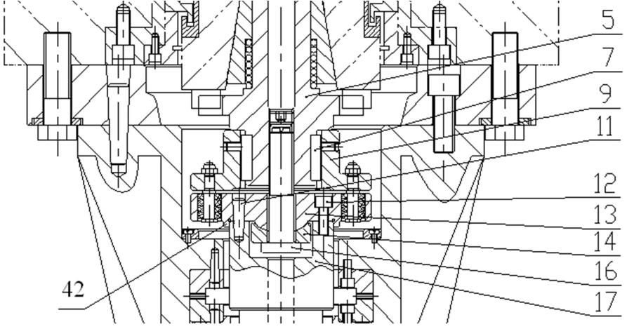 Right-angle milling head for compensating coaxial errors