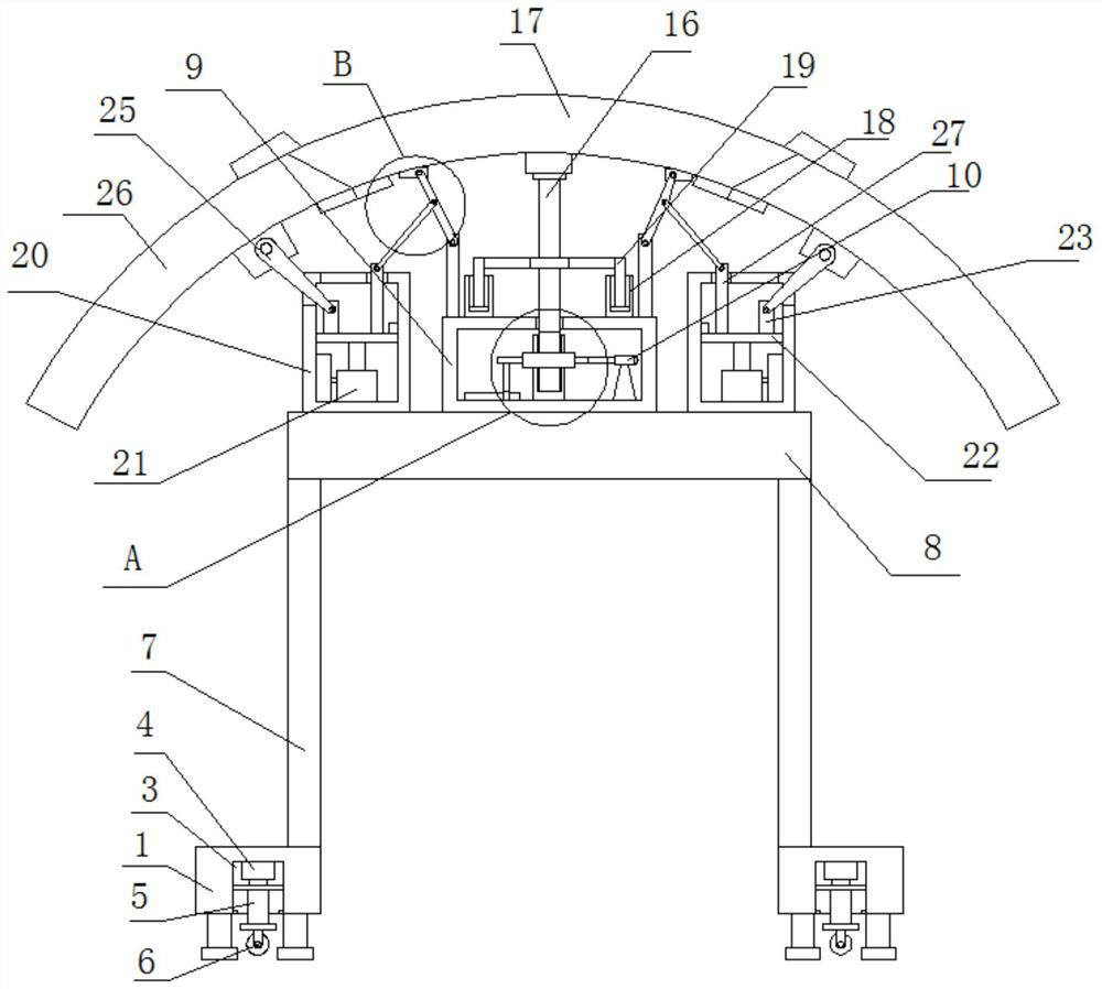 Temporary combined supporting device for tunnel fracture zone