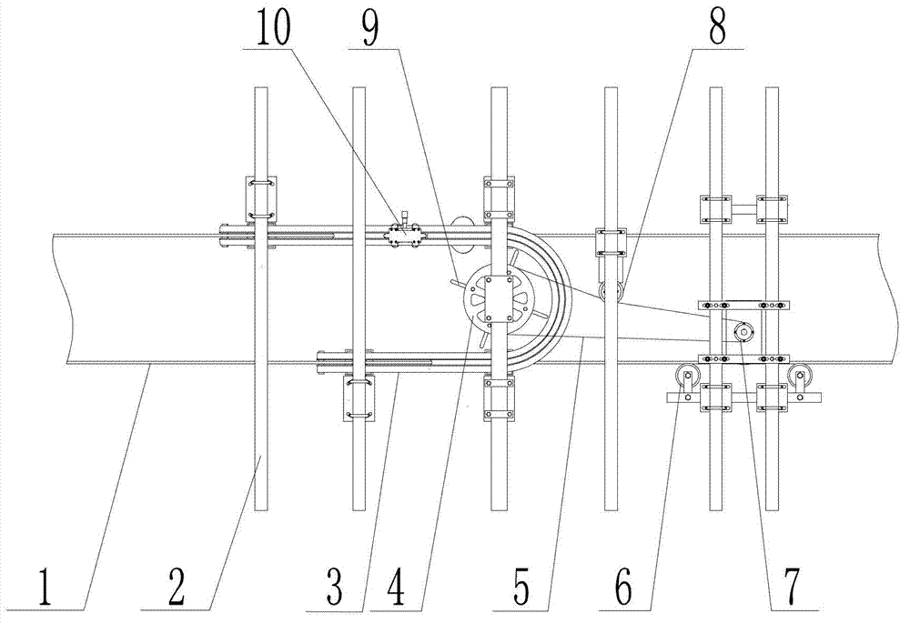 Hanging chair automatic circulating device of mine cableway