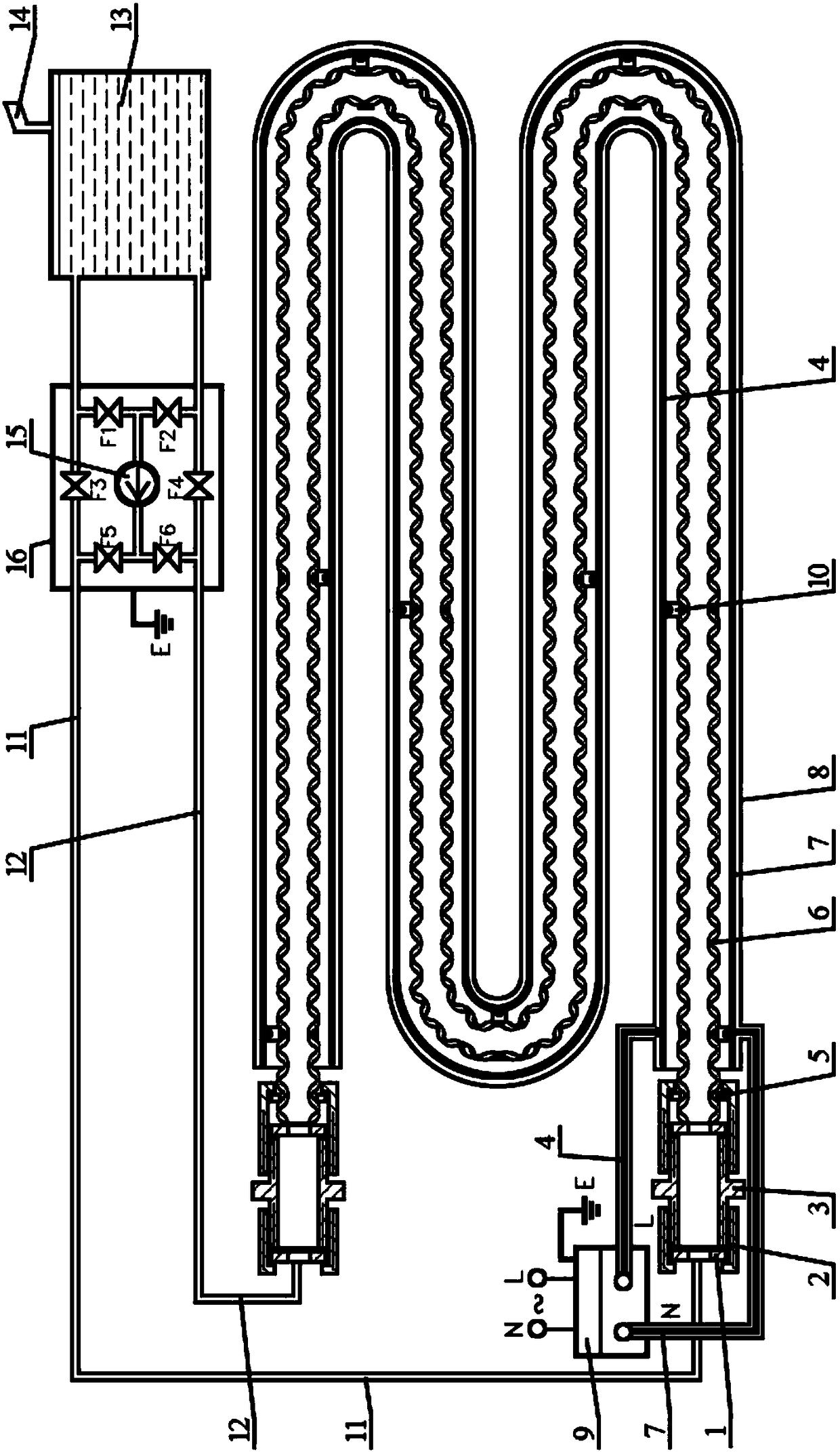 Electric heating steel pipe composite thermal insulation plastic pipe device