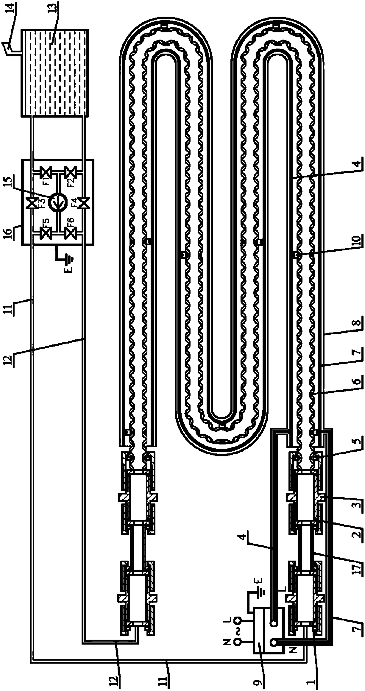 Electric heating steel pipe composite thermal insulation plastic pipe device