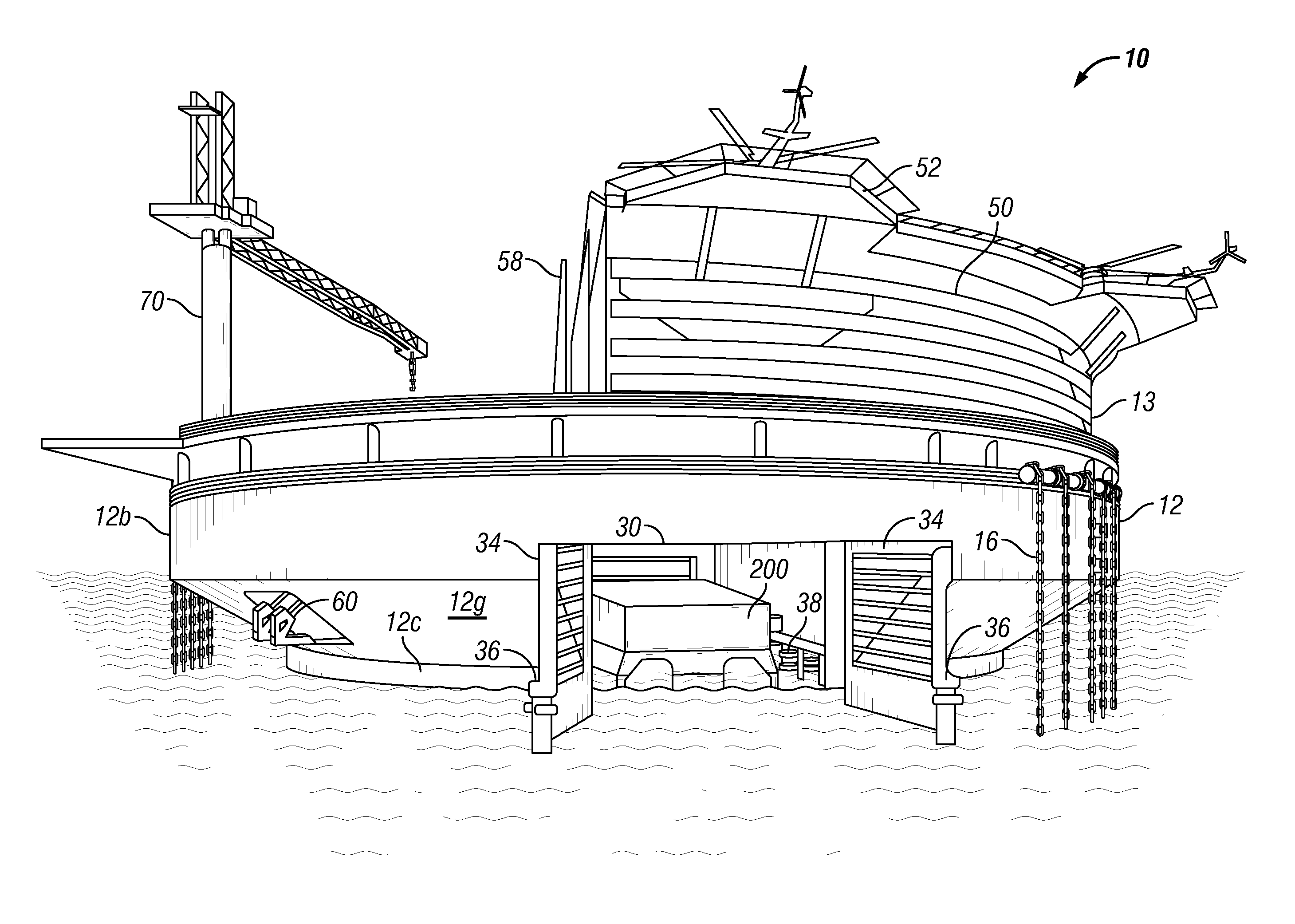 Stable offshore floating depot