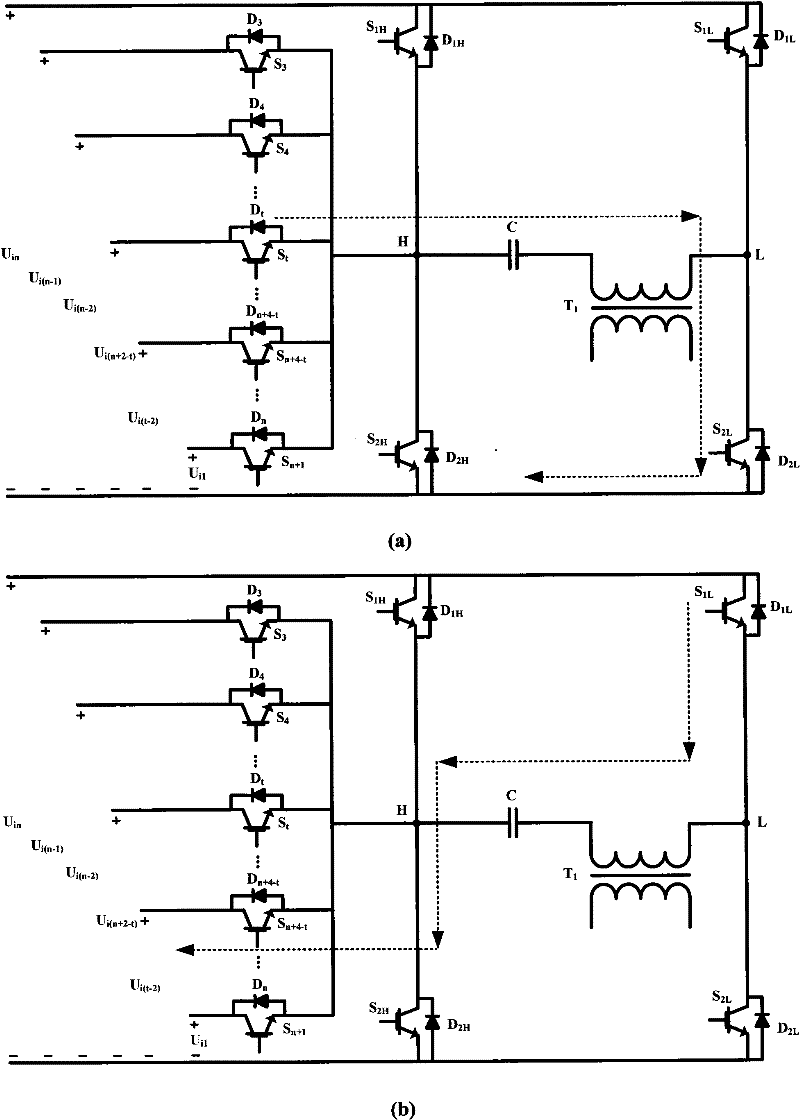 Topology and constant-frequency voltage hysteresis control of multi-level inverter