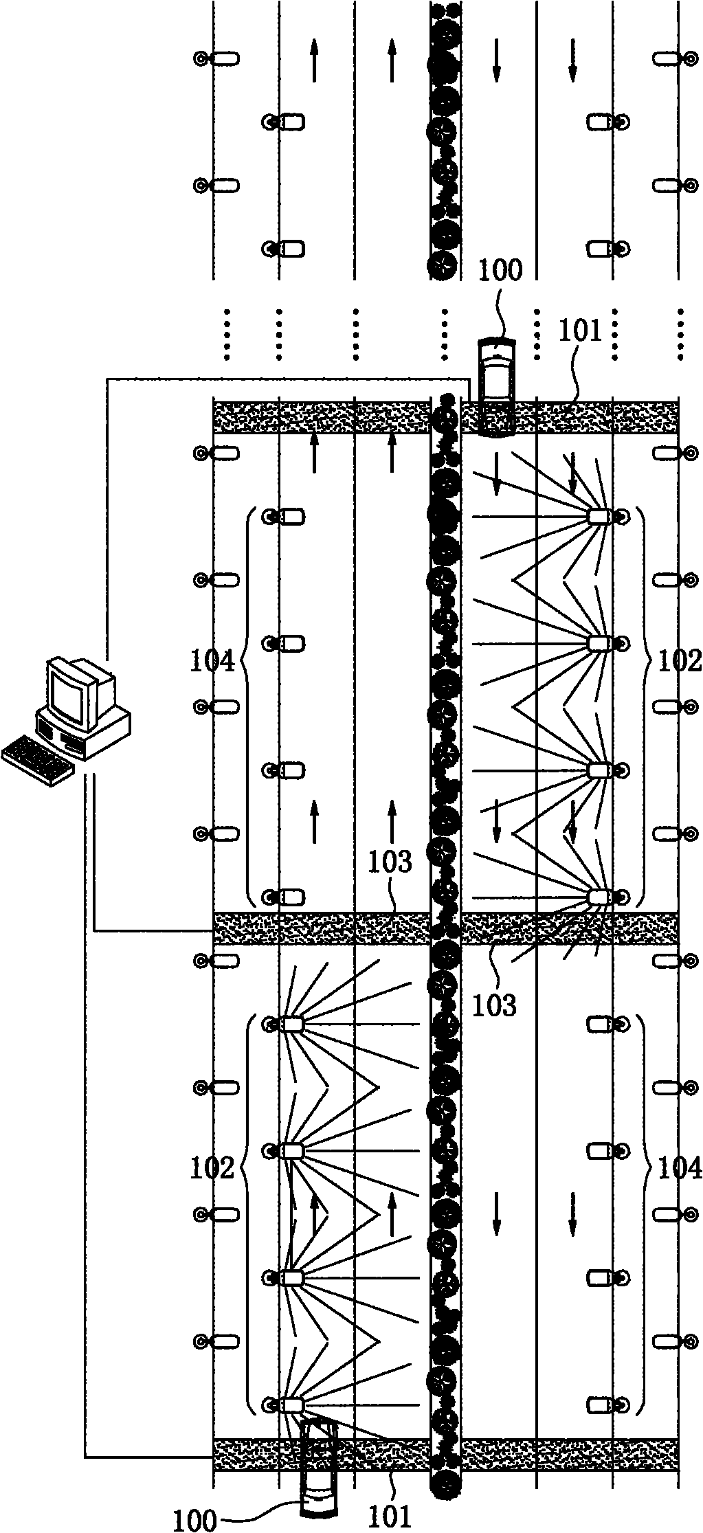 Street lamp system of self-induction sectional switch