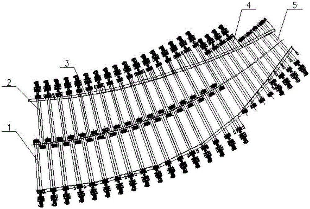 Turning roller path for direct rolling of multi-strand continuous casting slab