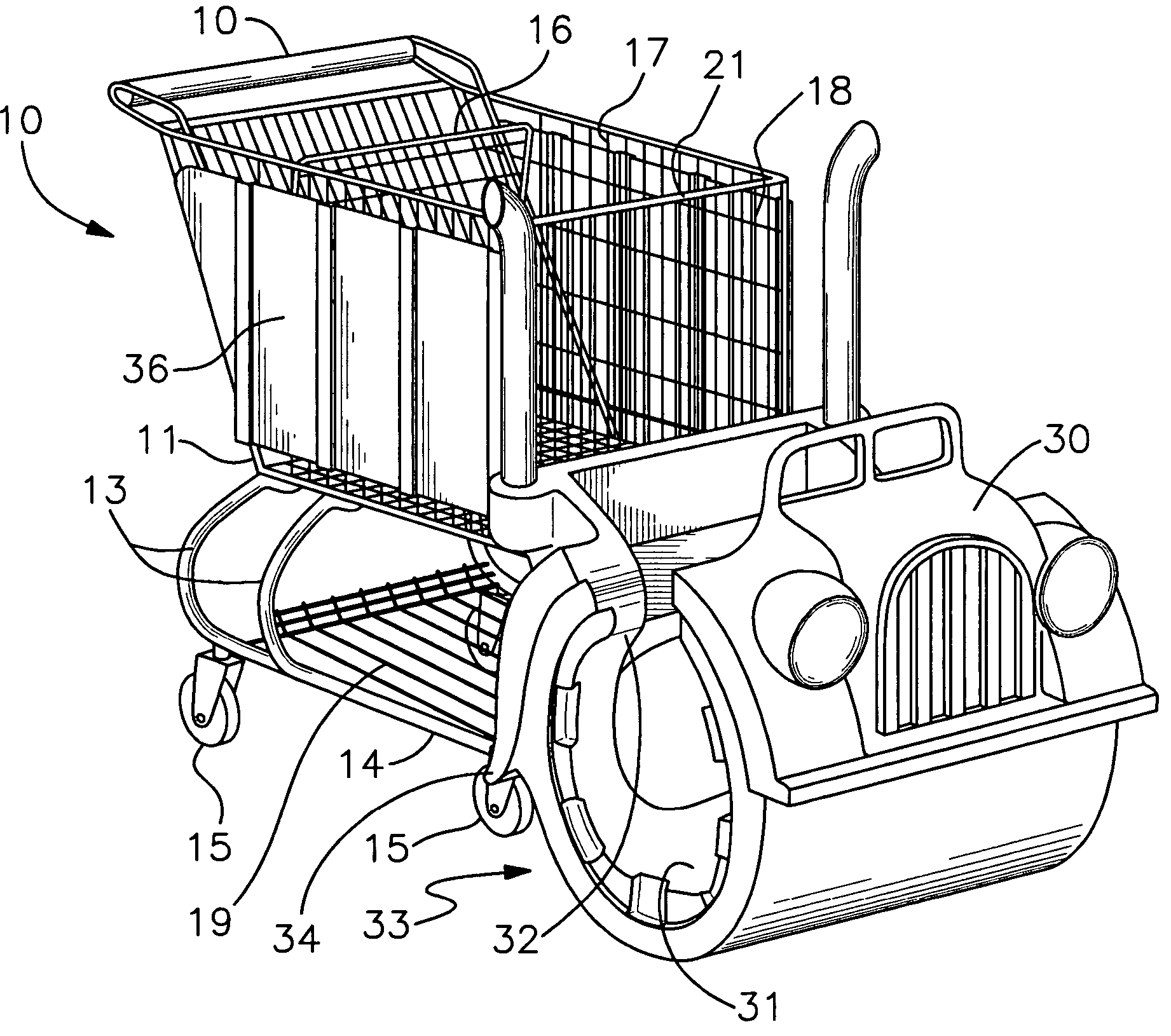 Child carrier attachment for shopping carts