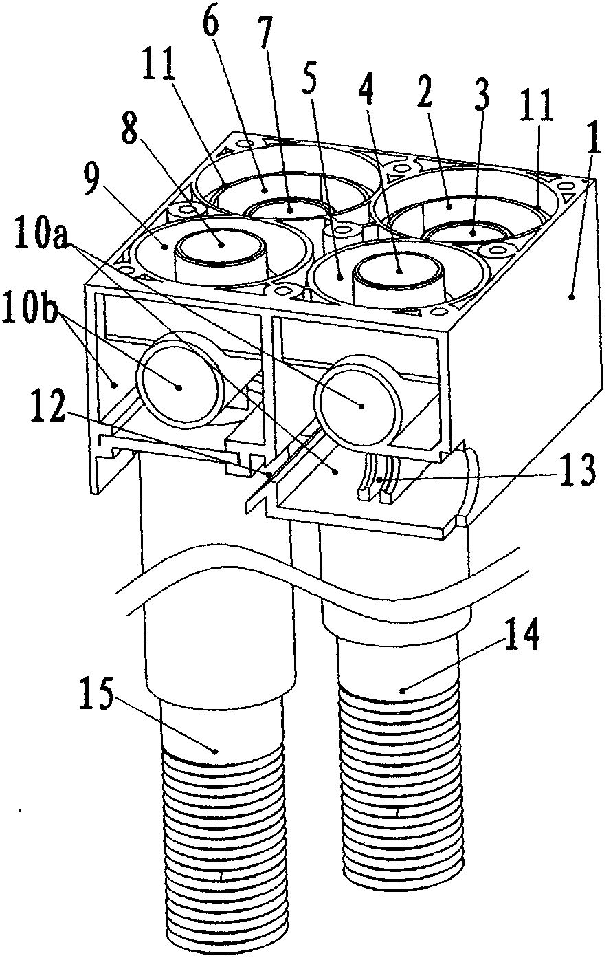 Injection water-saving device and toilet stool water-saving method