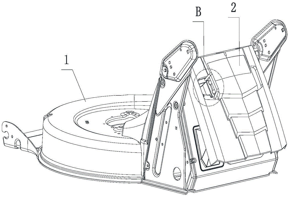 Quick switching device for rear grass discharge of lawn mower