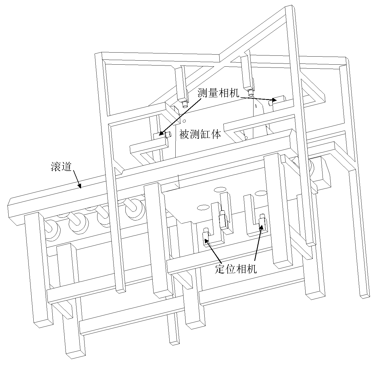 On-line engine cylinder hexahedral hole set position error detecting method