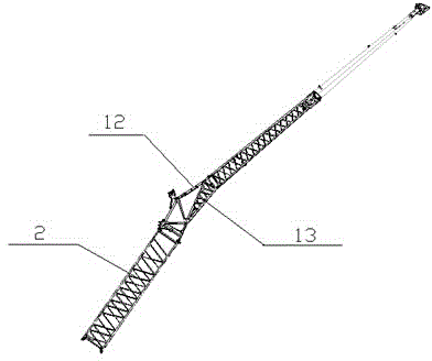 Multi-working-condition auxiliary boom structure and crane using same