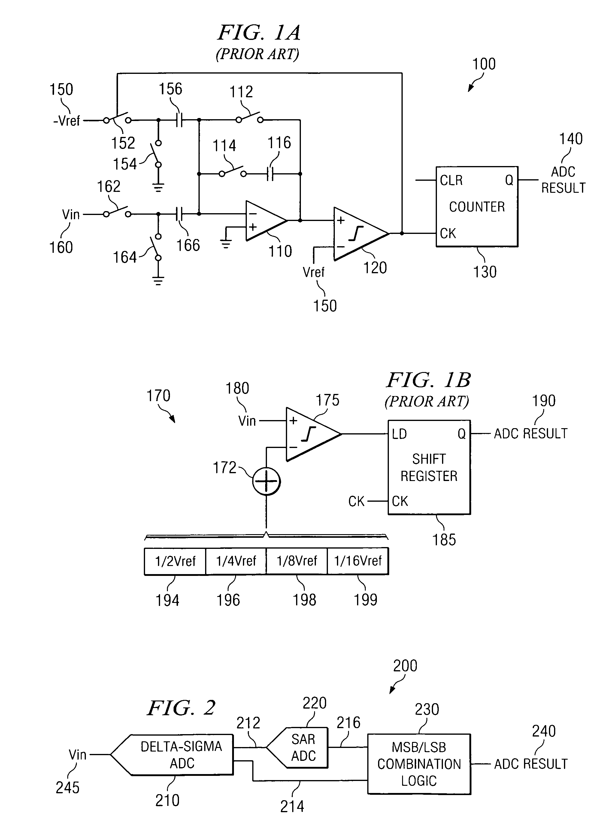 Integrating/SAR ADC and method with low integrator swing and low complexity