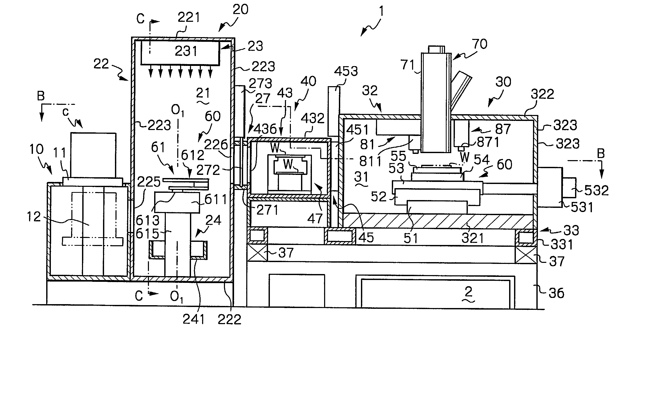 Inspection system by charged particle beam and method of manufacturing devices using the system