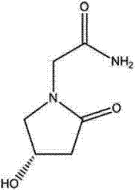 (S)-4-hydroxyl-2-oxo-1-pyrrolidine acetamide freeze-dried powder injection and preparation method thereof