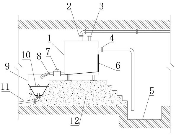 Device and method for preventing cavitation and vibration of underground filling pipeline