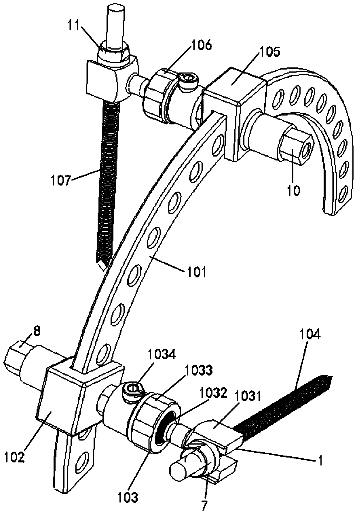 Minimally-invasive four-limb fracture three-dimensional traction restoring and fixing device