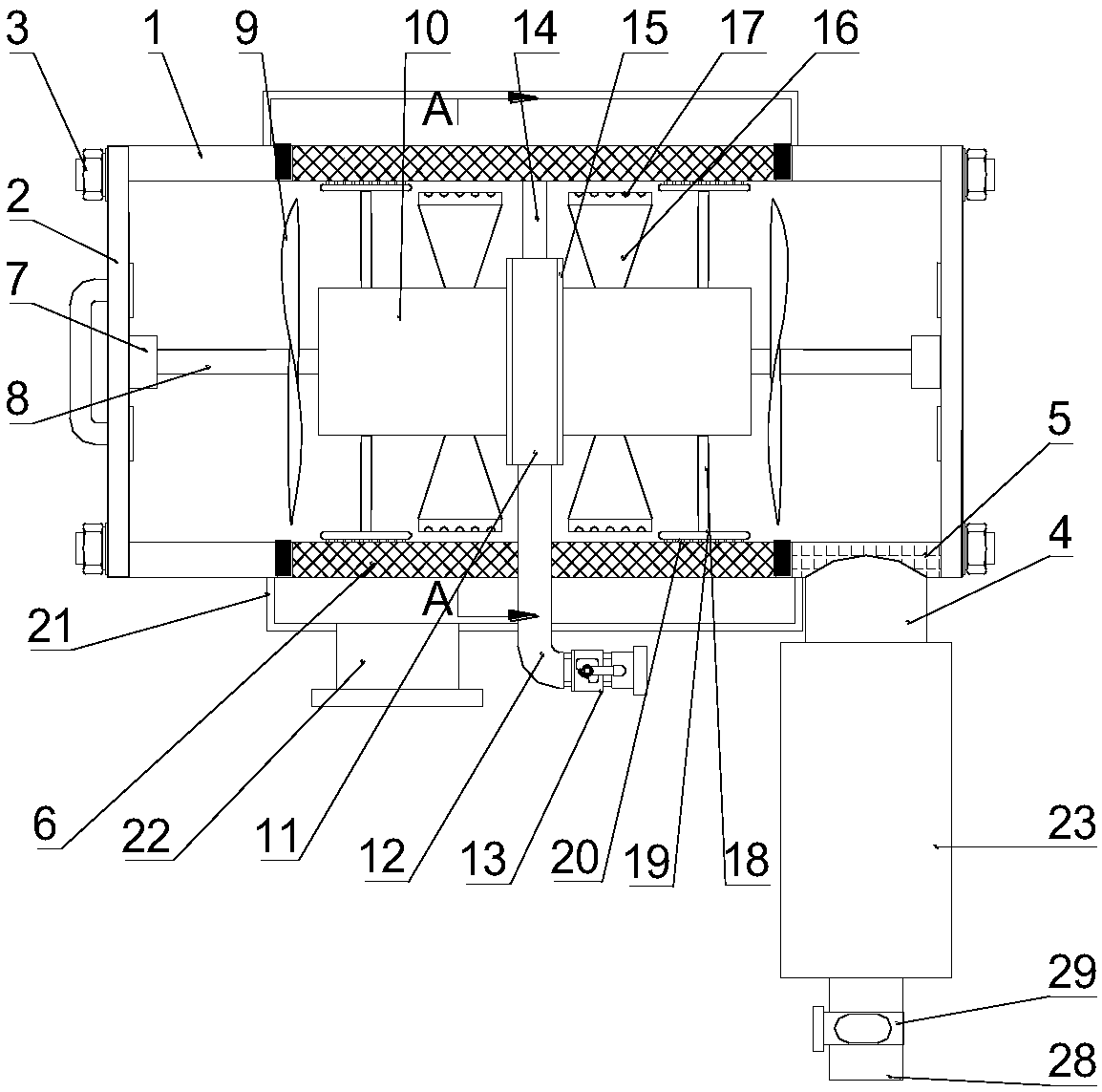 Filtering and self-cleaning device of soybean-milk flossed residues for bean curd processing