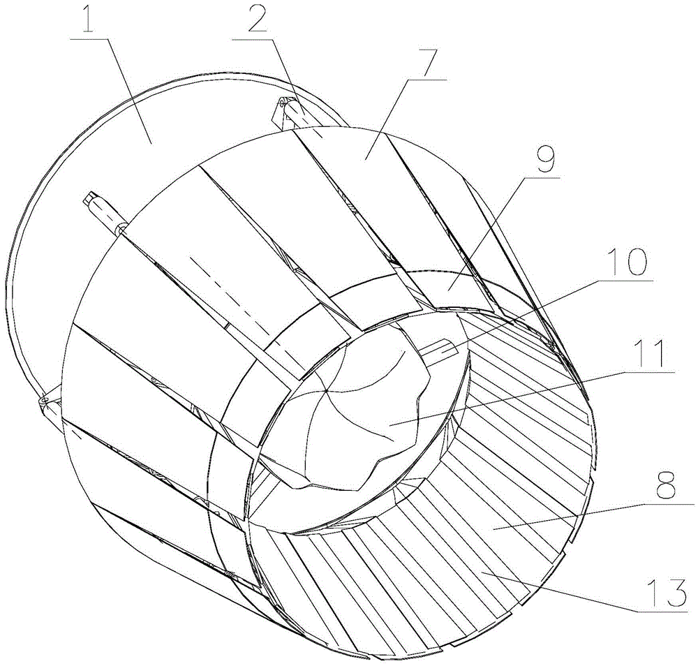 Axisymmetric diverging nozzle